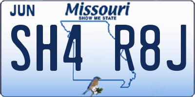 MO license plate SH4R8J