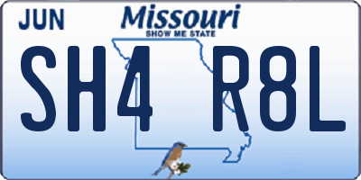 MO license plate SH4R8L