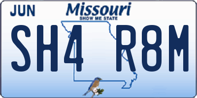 MO license plate SH4R8M