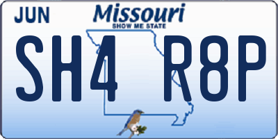 MO license plate SH4R8P