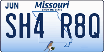 MO license plate SH4R8Q