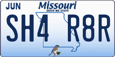 MO license plate SH4R8R