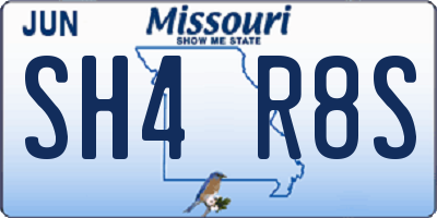 MO license plate SH4R8S