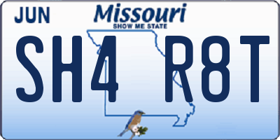 MO license plate SH4R8T