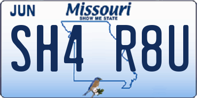 MO license plate SH4R8U