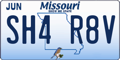 MO license plate SH4R8V