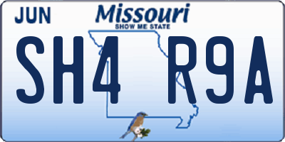 MO license plate SH4R9A