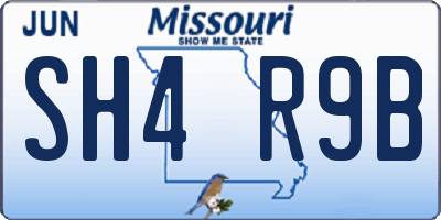 MO license plate SH4R9B