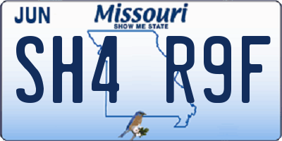 MO license plate SH4R9F
