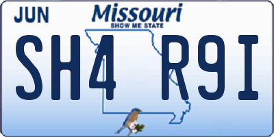 MO license plate SH4R9I