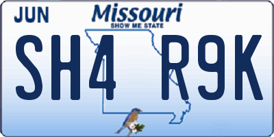 MO license plate SH4R9K