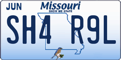 MO license plate SH4R9L