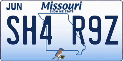 MO license plate SH4R9Z