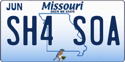 MO license plate SH4S0A