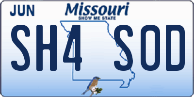 MO license plate SH4S0D