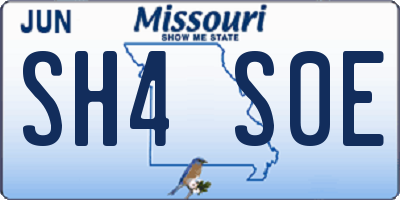 MO license plate SH4S0E