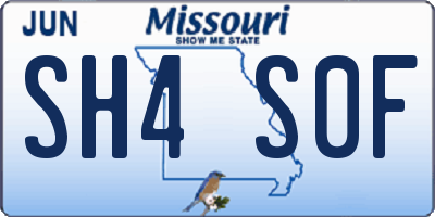 MO license plate SH4S0F