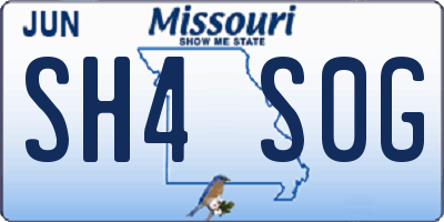MO license plate SH4S0G