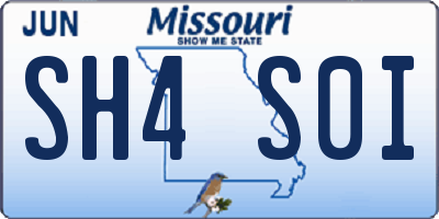 MO license plate SH4S0I