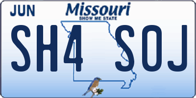 MO license plate SH4S0J
