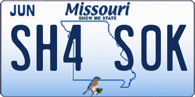 MO license plate SH4S0K