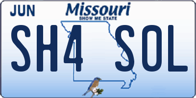 MO license plate SH4S0L