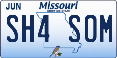 MO license plate SH4S0M