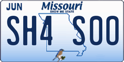 MO license plate SH4S0O