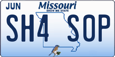 MO license plate SH4S0P