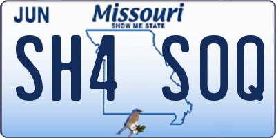MO license plate SH4S0Q