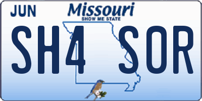 MO license plate SH4S0R