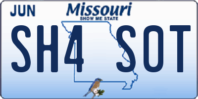 MO license plate SH4S0T