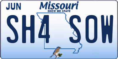 MO license plate SH4S0W