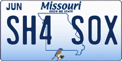 MO license plate SH4S0X