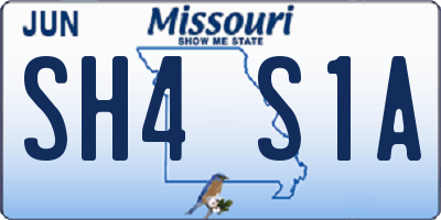 MO license plate SH4S1A