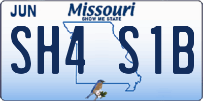 MO license plate SH4S1B
