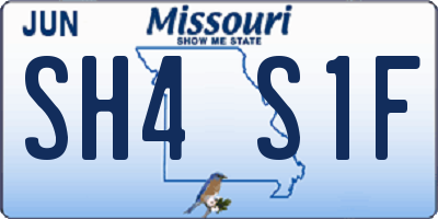 MO license plate SH4S1F