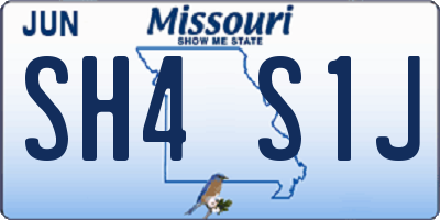 MO license plate SH4S1J
