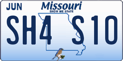 MO license plate SH4S1O