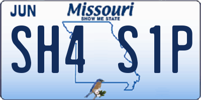 MO license plate SH4S1P