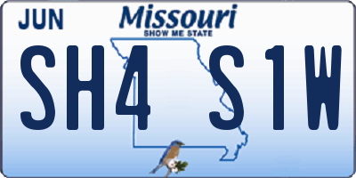 MO license plate SH4S1W