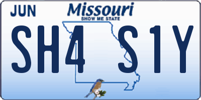 MO license plate SH4S1Y