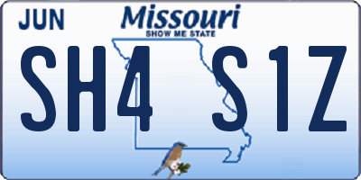 MO license plate SH4S1Z