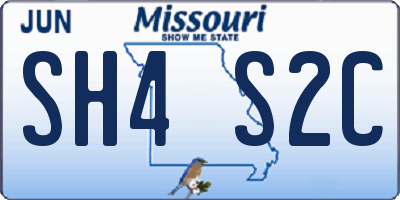 MO license plate SH4S2C
