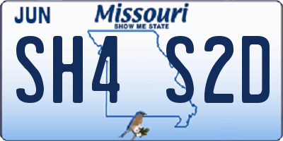 MO license plate SH4S2D