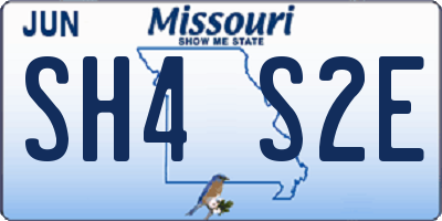 MO license plate SH4S2E