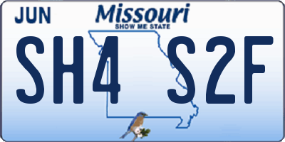MO license plate SH4S2F