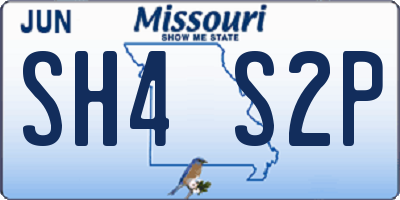 MO license plate SH4S2P