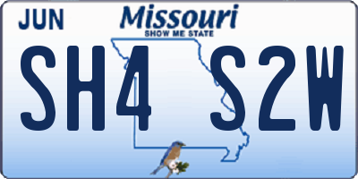 MO license plate SH4S2W