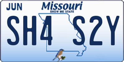 MO license plate SH4S2Y